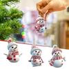 5 Pcs 2D Christmas Snowman Pendant Acrylic Cartoon Snowman Hanging Ornaments Holiday Christmas Tree Hanging Snowmen for Home Decor