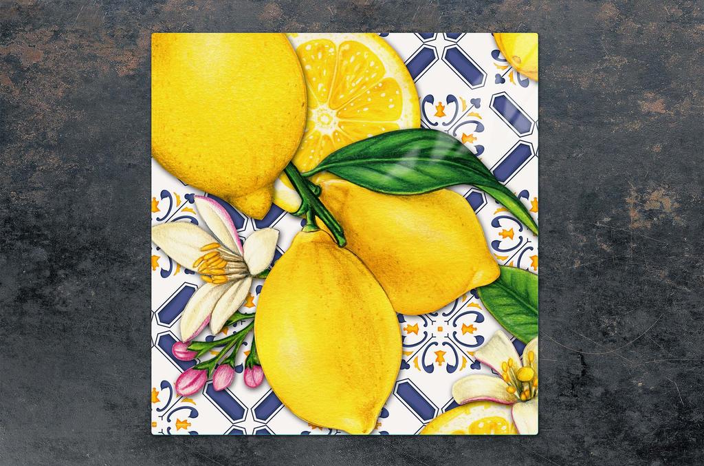 GLAS-KOCHFELD-SCHUTZPLATTE 50x52 ZITRONEN