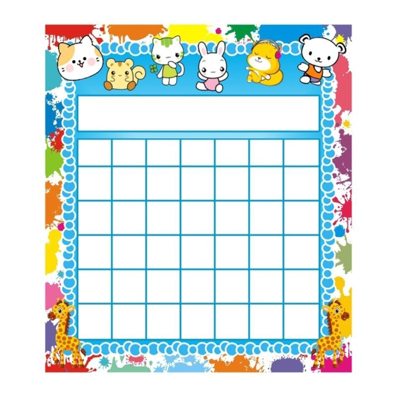 50 Pieces Classroom Incentive Chart Cartoon Children Positive Behavior Reward Board for Shool Teacher Student