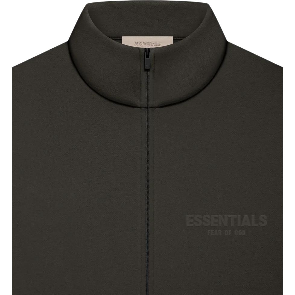 Fear of God Essentials FW22 Full Zip Jacket Stretch Off Black Solid Color Zipper Stand Collar Casual Jacket Women Jackets Gray-Black FOG-FW22-702