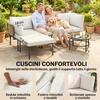 Garden Set 5 Pieces, Modular L Rattan with Cushions, Khaki Color