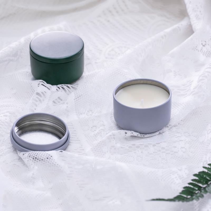 Nordic Minimalist DIY Soy Wax Candle Container - Solid Color Tin