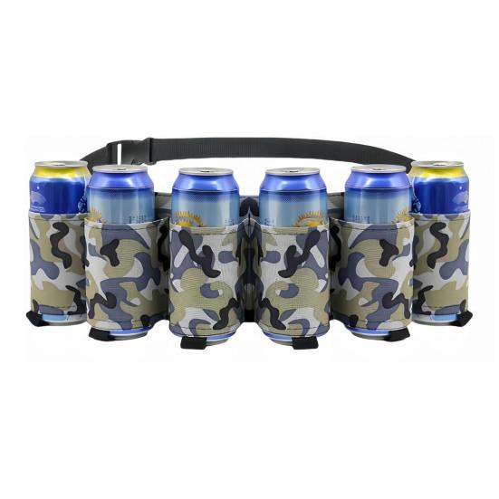 1/2Pcs Beer Belt Adjustable 6 Pack Beer Soda Can Holster Men Women Outdoor Camping Hiking Picnic Party Beer Bottle Holder Drinking Accessories