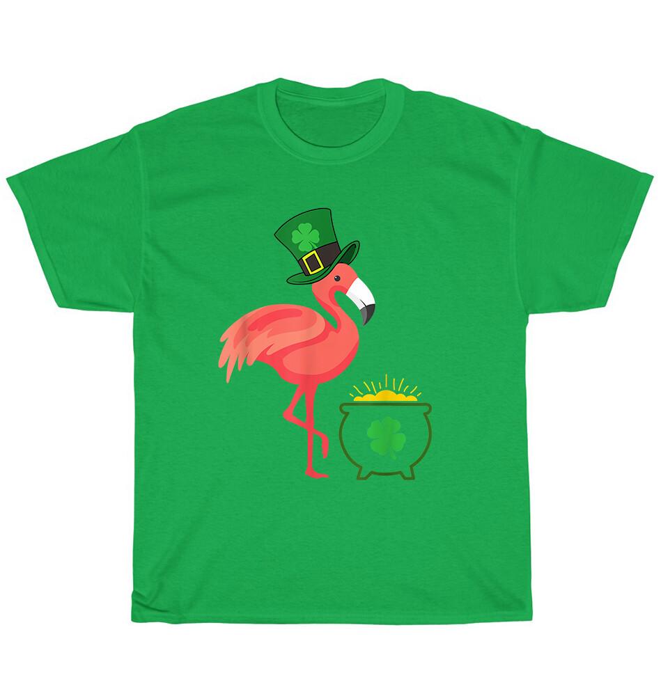 

Leprechaun Flamingo Shamrock Gold Coin Pot Irish St Patricks Day T-Shirt Unisex 3XL