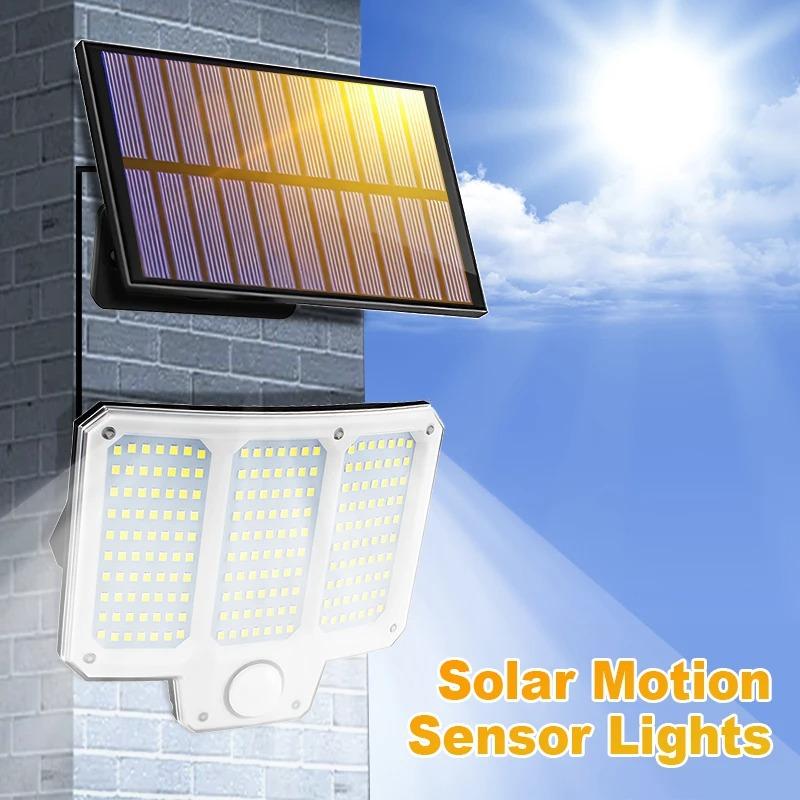 210 LED Solar Light Outdoor Super Bright Motion Sensor Solar Strong Power LED Garden Wall Lamp IP65 Waterproof 3 Working Mode