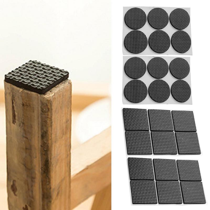 12Pcs Self Adhesive Anti Slip Mat Furniture Leg Feet Rug Felt Pads Bumper Damper For Chair Table Protector Household Accessories