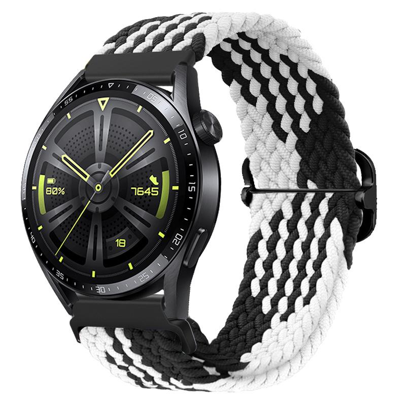 22mm Nylon-Schlaufenarmband für Samsung Watch 46mm/Gear S3/3/4/5/6/7/Huawei Watch GT/2/3/GT5 Pro 46mm Geflochtenes Armband für Amazfit GTR