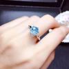 2ct Sparkling Sky Blue Topaz Ring Firework Cut Open Band for Women Elegant Jewelry Gift