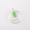 Rare Green Cat's Eye Gemstone 925 Sterling Silver Jewelry Handmade Pendant 1.65" PP-61-44