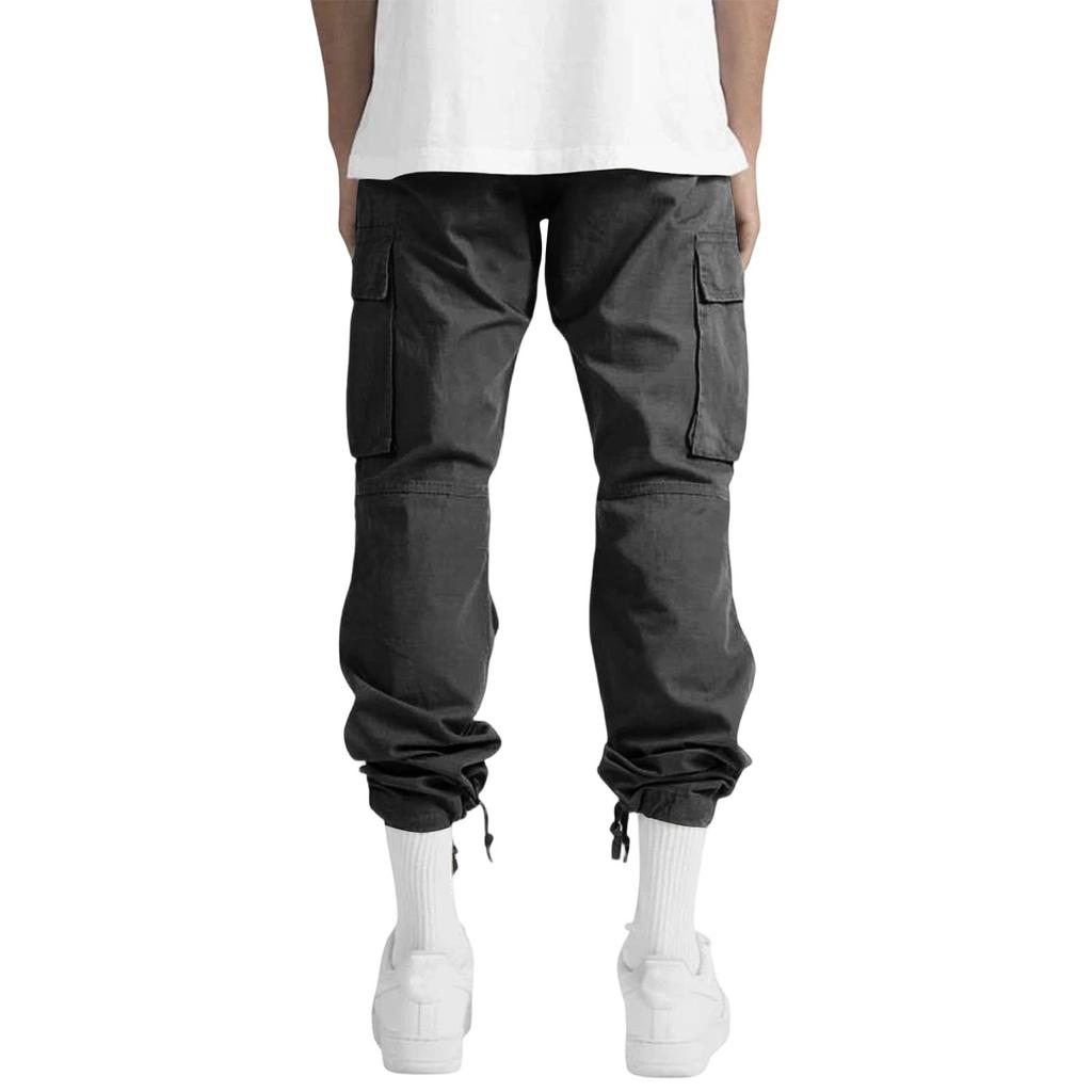 Men's Casual Cargo Pants Loose Fit Straight Leg Multi-Pocket