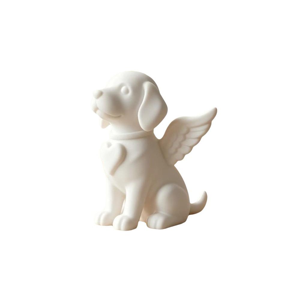 3D Printed Angel Dog Statue Smooth Surface Pet Memorial Statue Home Desktop Decor
