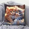 High-Appeal Cute Cat Pillow, Stain-Resistant & Machine Washable, Bedroom Cushion Cover