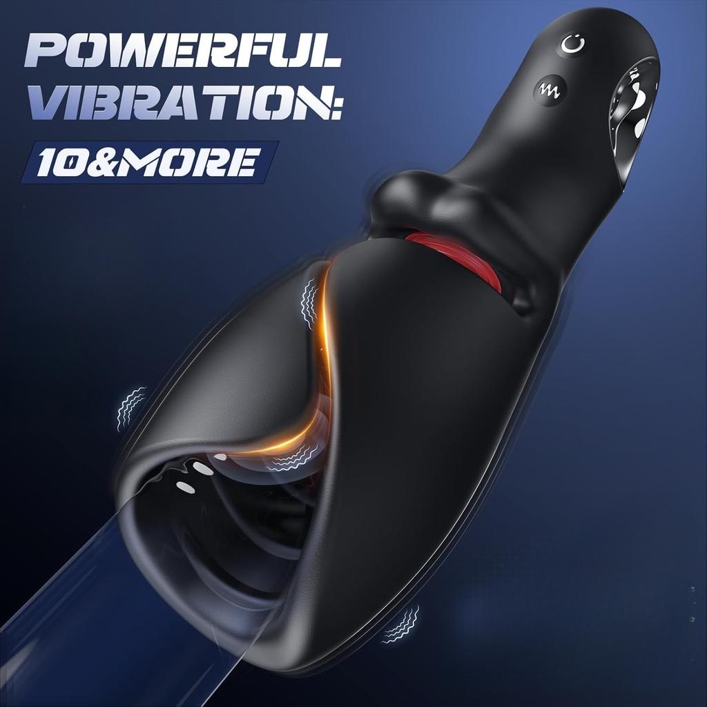 Male Sex Toys for Men Tongue Vibrator Male Masturbator  Pocket Pussy Stroker with 10 Licking & Vibrating Modes Penis Vibrator
