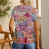 Damska koszulka 3D technologia druku trójwymiarowego spersonalizowany wzór styl uliczny casualowy top z krótkim rękawem