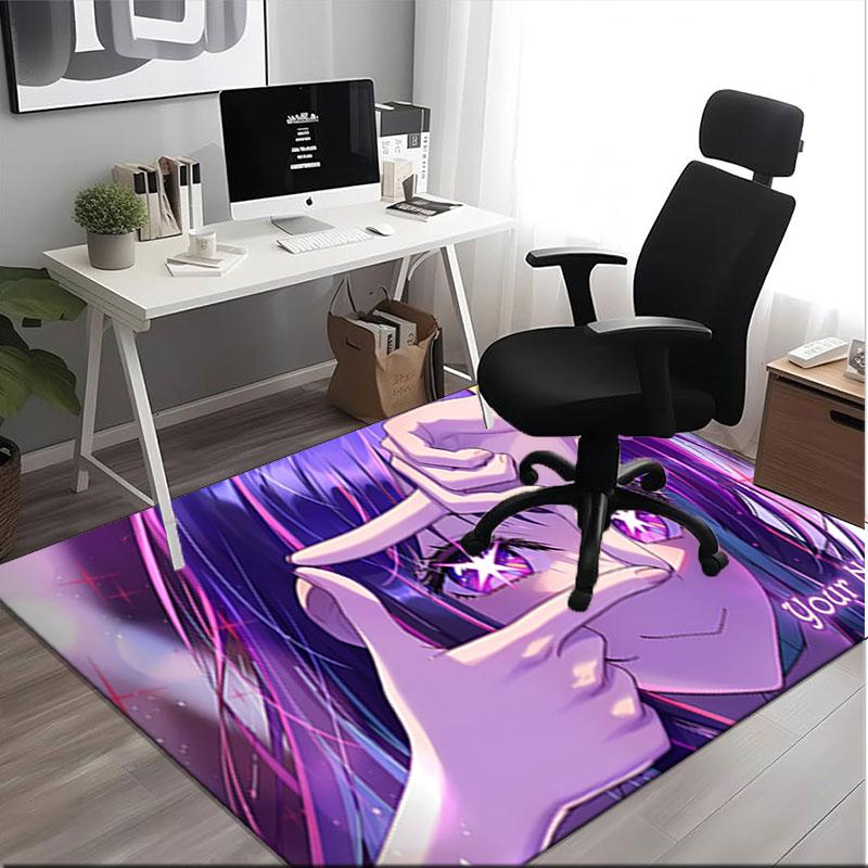 1PC Custom Name Purple Eyes Dream Theme Floor Mat Ideal for Living Room, Game Rooms, Office, Bedroom,Floor Mat Playful Design