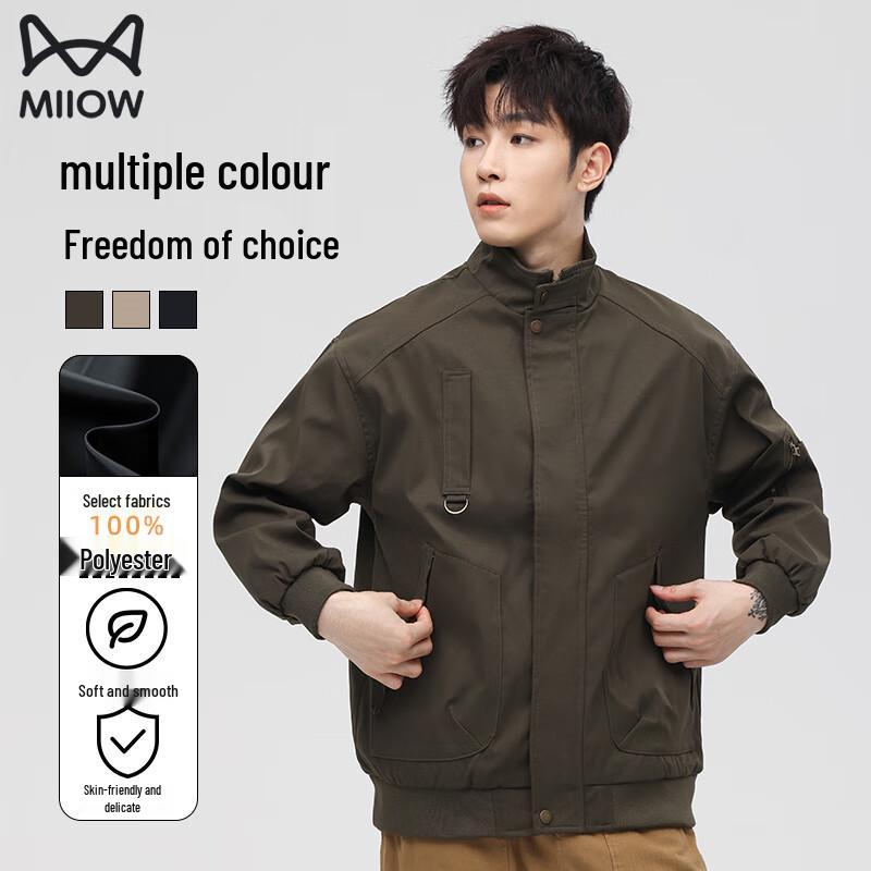

MiiOW Men s Casual Stand-Collar Workwear Jacket XL