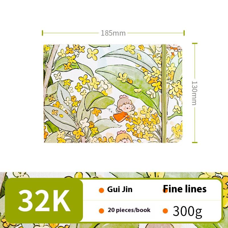 Watercolor Sketchbook Watercolor Paper Sealing Pad Handbook 48K 32K 16K 20Sheets 300gsm Painting Book For Art Painting Supplies