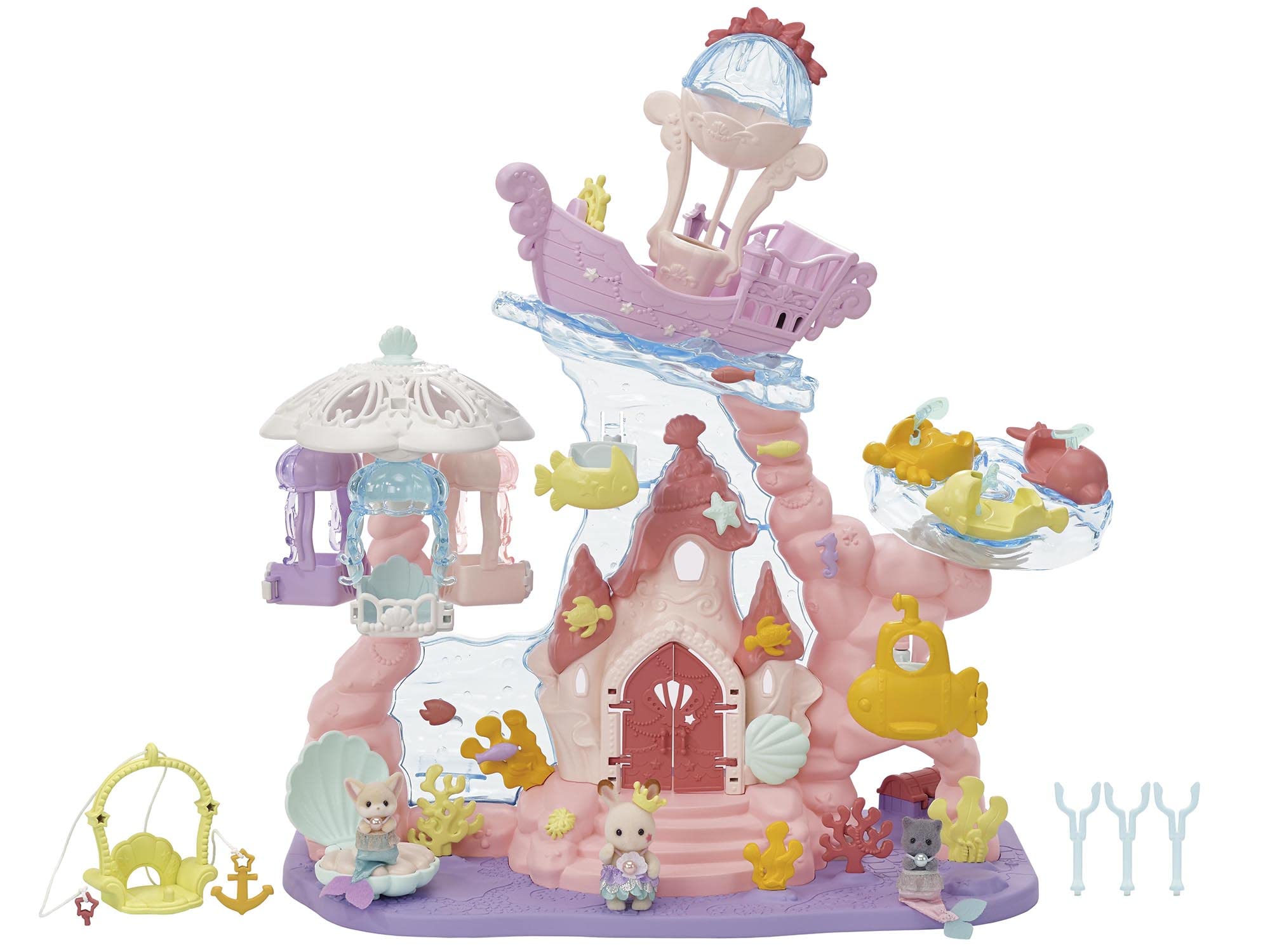 

Sylvanian Families Amusement Park Dream-Colored Mermaid Castle Co-72 ST Mark Certified Toy Dollhouse for Ages 3 and Up, Sylvanian Families, Epoch