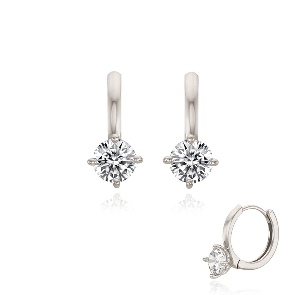 [Stonehenge] Silver One-Touch Earrings Sc1673