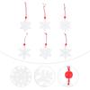 6Pcs Christmas Hanging Snowflake Ornaments Wooden Snowflake Pendant Decoration Xmas Tree Hanging Pendant Festive Accent