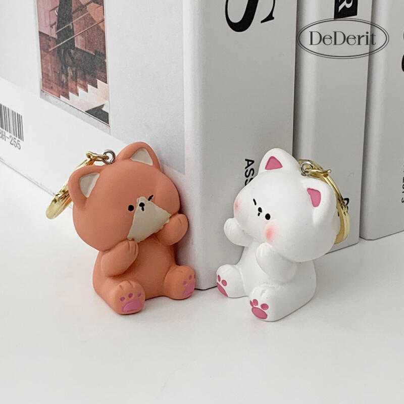 Cat Ball Magnet Doll Bag Keychain Bag Couple Keyring