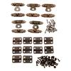 15Pcs/set Antique Bronze/Gold Furniture Cabinet Hinges withJewelry Wooden Box Case Toggle Hasp Latch Iron Vintage Hardware