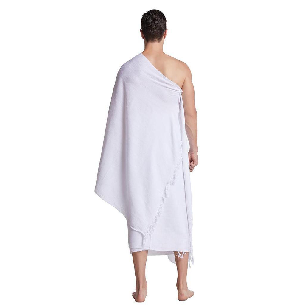 Mecca Ihram Hajj Men's Garment: Middle Eastern Solid Color Two-Piece Set