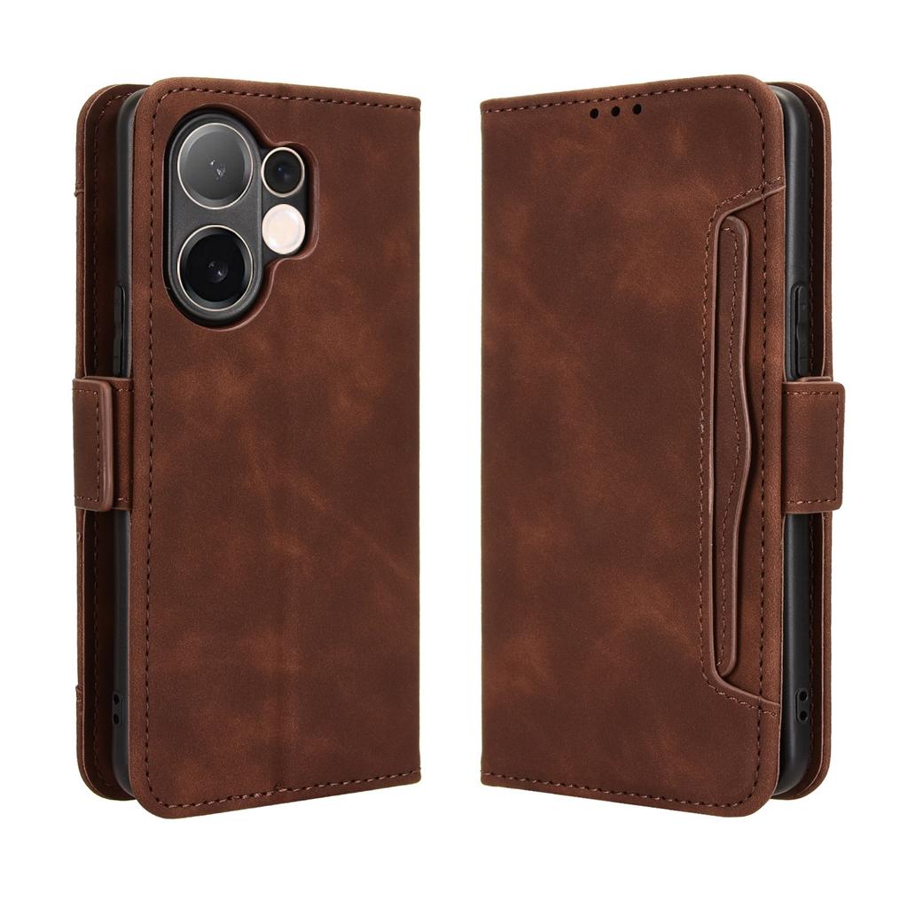 For vivo V60 5G Leather Case Phone Wallet Cover with Multiple Card Slots