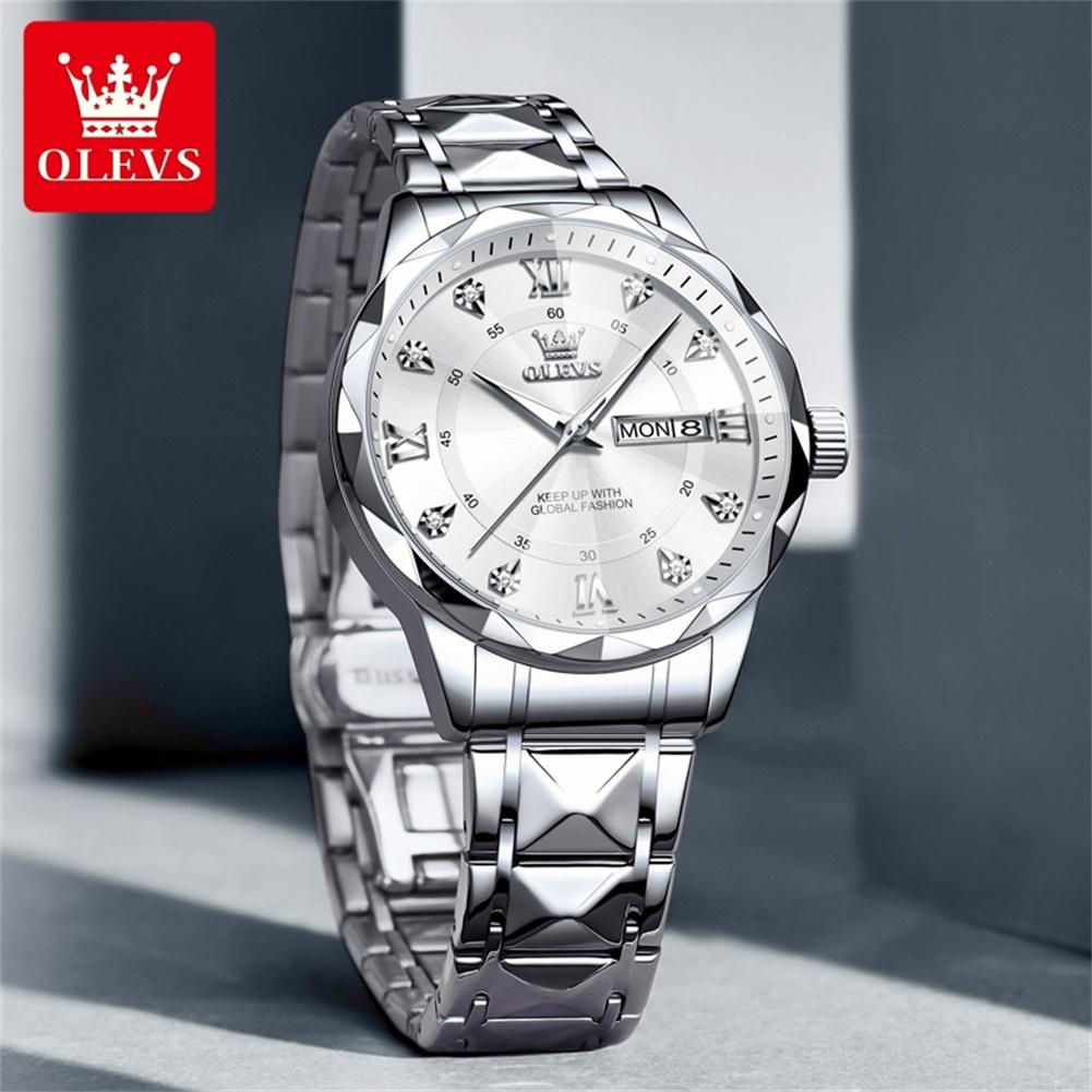 OLEVS Brand Watch Fashionable Three-Dimensional Dial Dual Calendar Quartz Watch Waterproof Men's Watch 5609