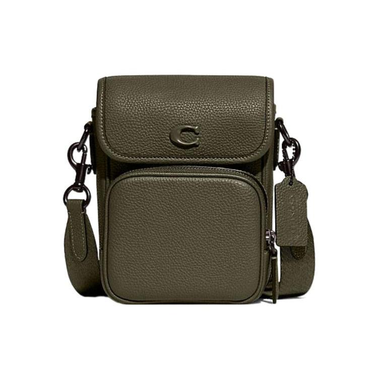 New COACH Cow Leather Shoulder Bag, Crossbody Bag Mini Women's Olive Green CH688-ARY