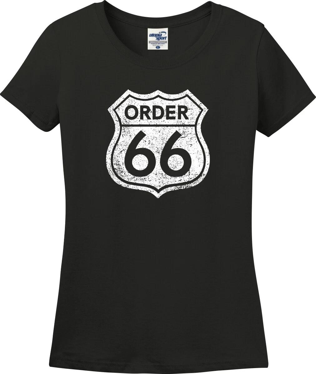 Order 66 Jedi Extermination Order Route Sign Funny Missy Fit Ladies T-Shirt S-3X XS
