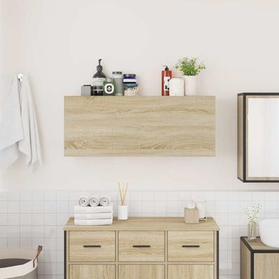Bathroom Wall Cabinet Sonoma Oak 100 X 25 X 40 Cm Particleboard