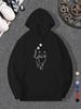2025 Men's New Heart Kitten Letter Print Casual Sweatshirt Fashion Drawstring Hoodie Autumn Winte