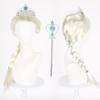 Peruka Cosplay Księżniczki Elsy Frozen dla Dzieci Dziewczynka Halloween Królowa Śniegu 70cm Jasnozłota Warkocz Przebranie Karnawał Akcesoria na Imprezę
