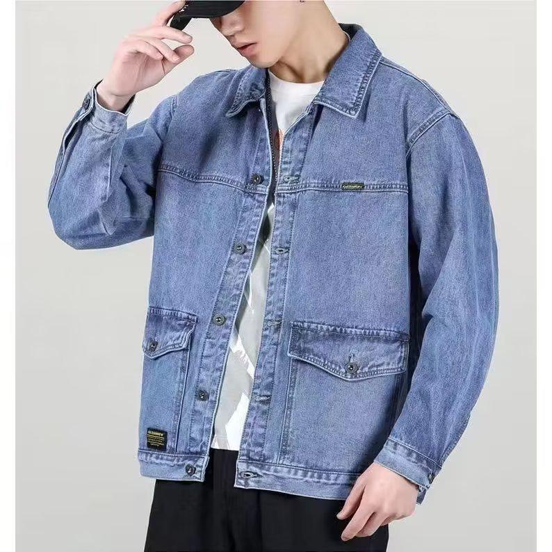 Men's Wear-Resistant Denim Work Jacket for Spring and Autumn
