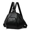 Schwarzer gewebter Kunstleder-Rucksack Freizeitrucksack