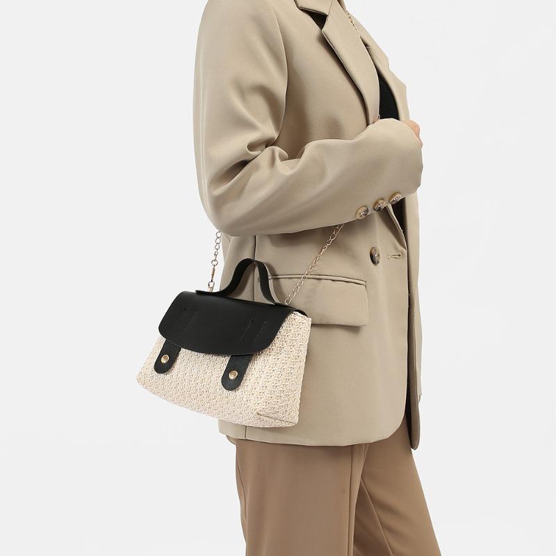 Women's Bag New Woven Hand-woven Straw Bag Stylish and Simple Shoulder Bag Girls' Clutch Bag Crossbody Bag