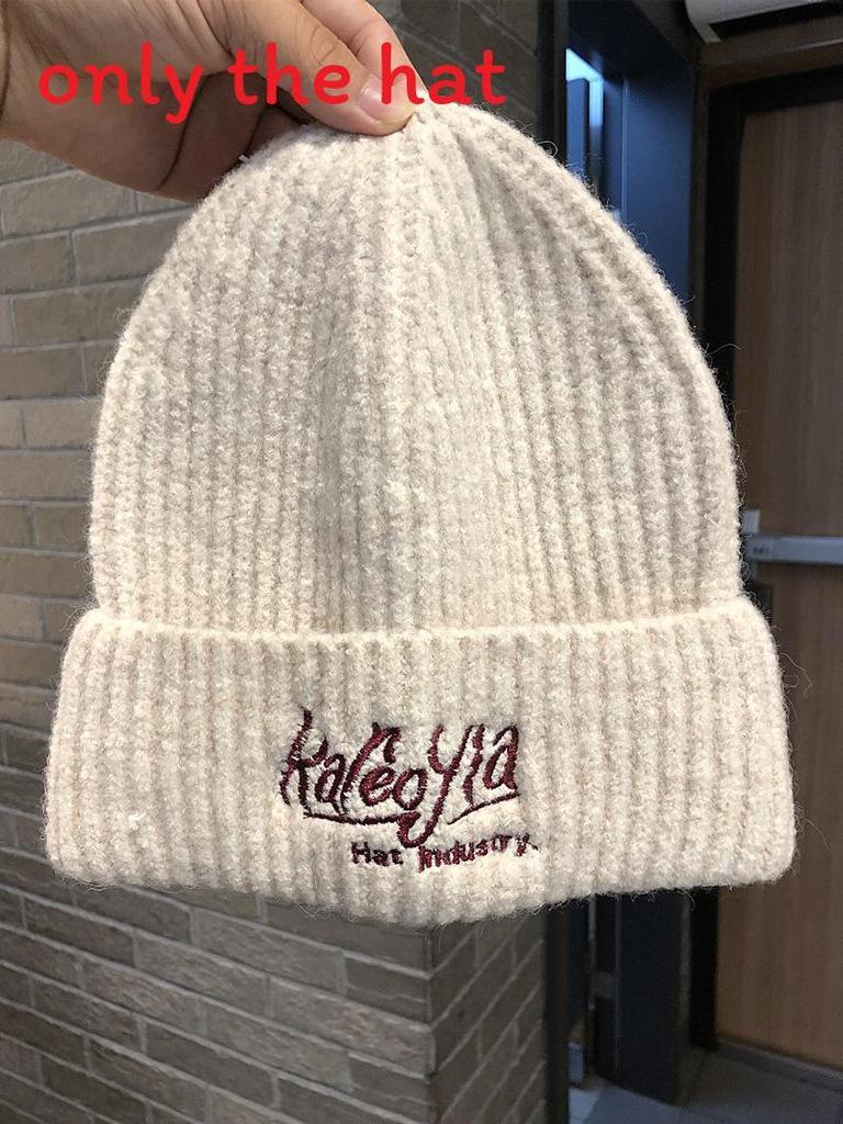Winter Knitted Hat For Women With Embroidered Letters Fashionable Warmth For Cold Season