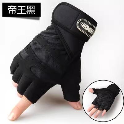 Men Gym Gloves Weightlifting Bodybuilding Training Fitness Fingerless Gloves Half Finger Cycling Gloves Non-Slip Wrist Support