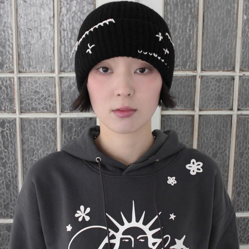 Rubati Hand Stitched Beanie_BLACK