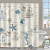 Lighthouse Shower Curtain Bathroom Decor Ocean Sunrise Nautical Seascape Shower Curtains Polyester Fabric Bath Curtain with Hook