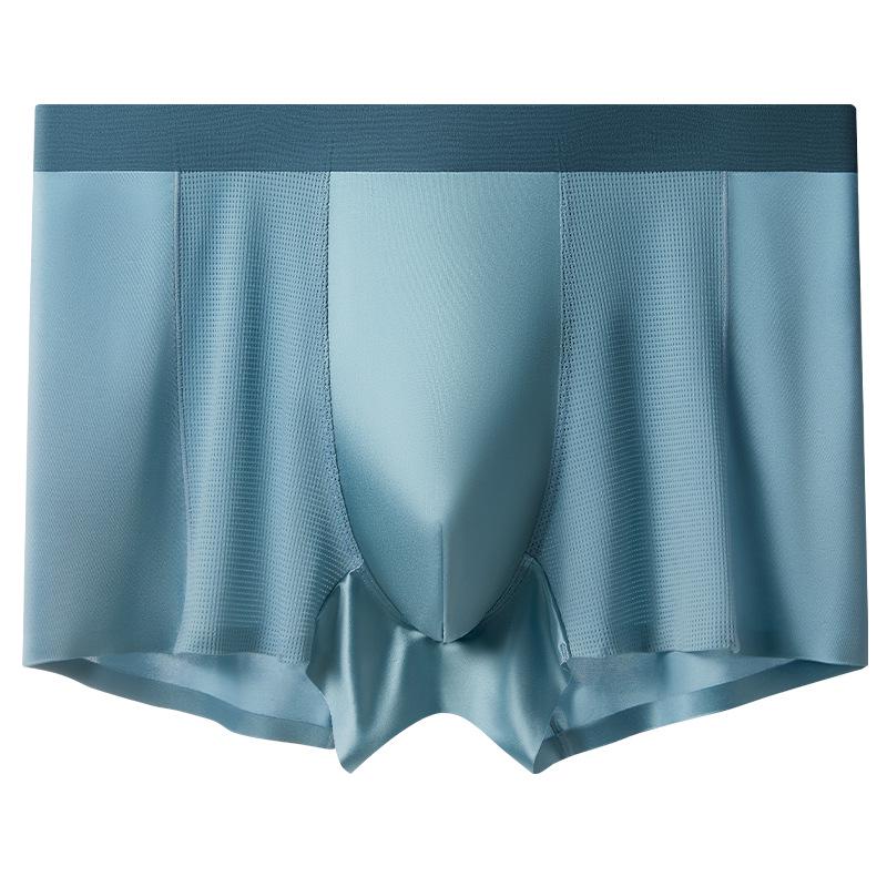 Three-Pack Men's A-Class Satin Mesh Ice Silk Moisture-Wicking Antibacterial Boxer Briefs