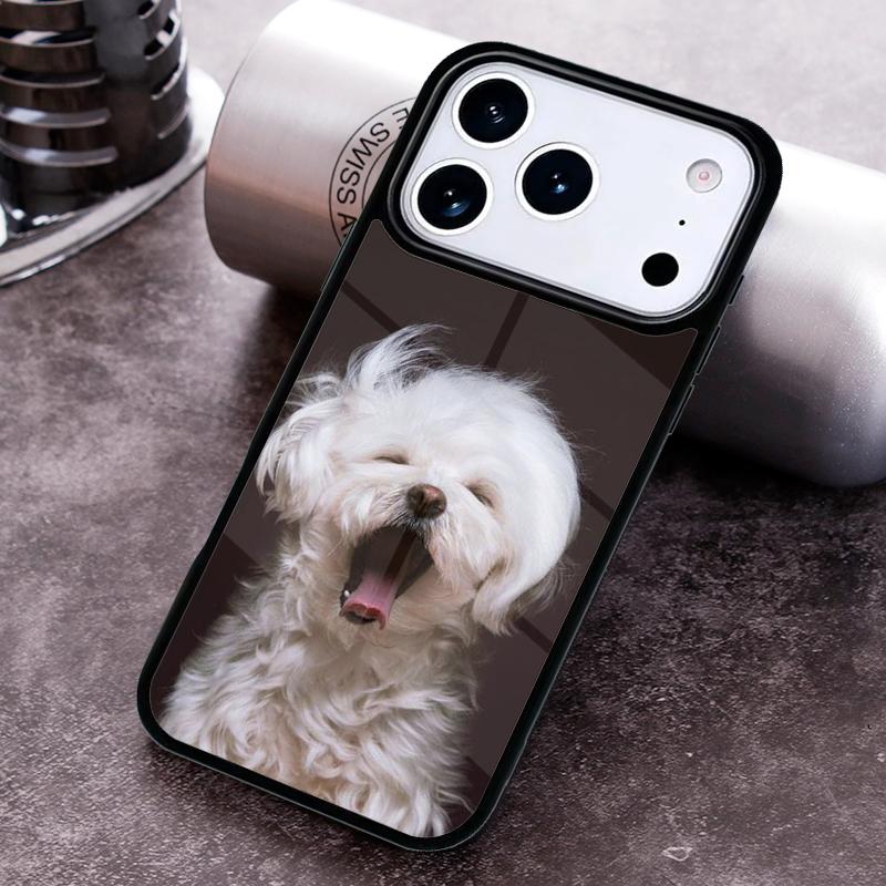 Cartoon Maltese Dog Phone Case For iPhone 17 16 15 14 13 12 11 Pro Max Plus 17Air Soft Silicone Cover
