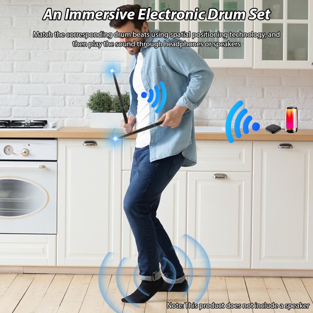 Elektronische Drumsticks mit zwei Fußpedalen, anschließbar an 16D-Lautsprecher, mit geringer Latenz und einem tragbaren Design