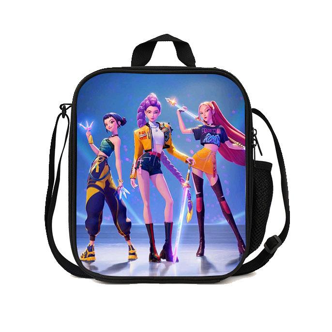 Gedruckte Hexenjäger K-Pop Essensbeutel, Studentin Huntrix Kpop Picknicktasche Kühltasche, Thermoisolierbeutel