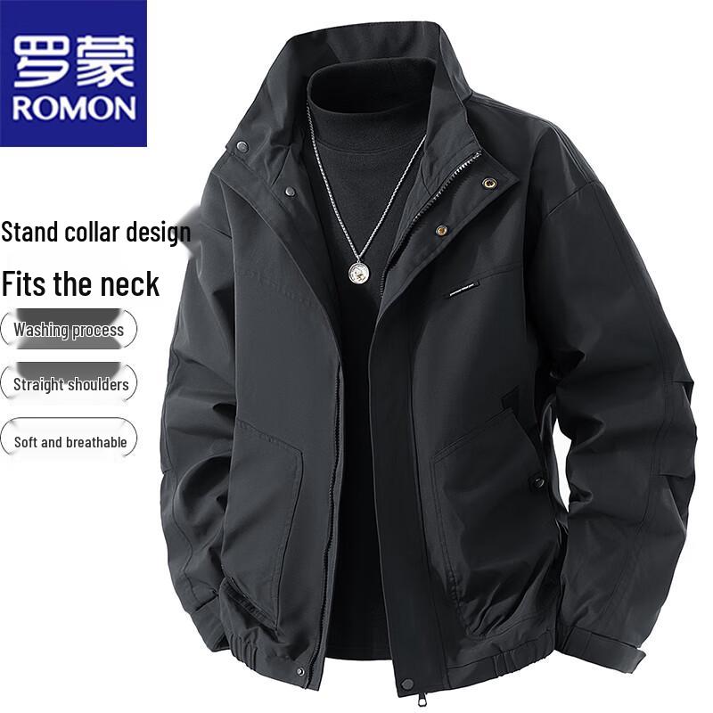 

Romon Men s Casual Stand Collar Jacket 3XL
