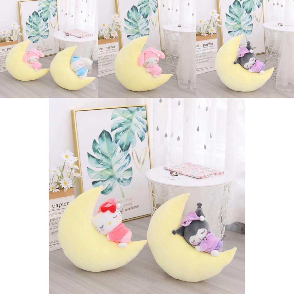 Sanrio Sleeping Moon Kids Plush Toy Cinnamoroll Kuromi Gift 40 35cm