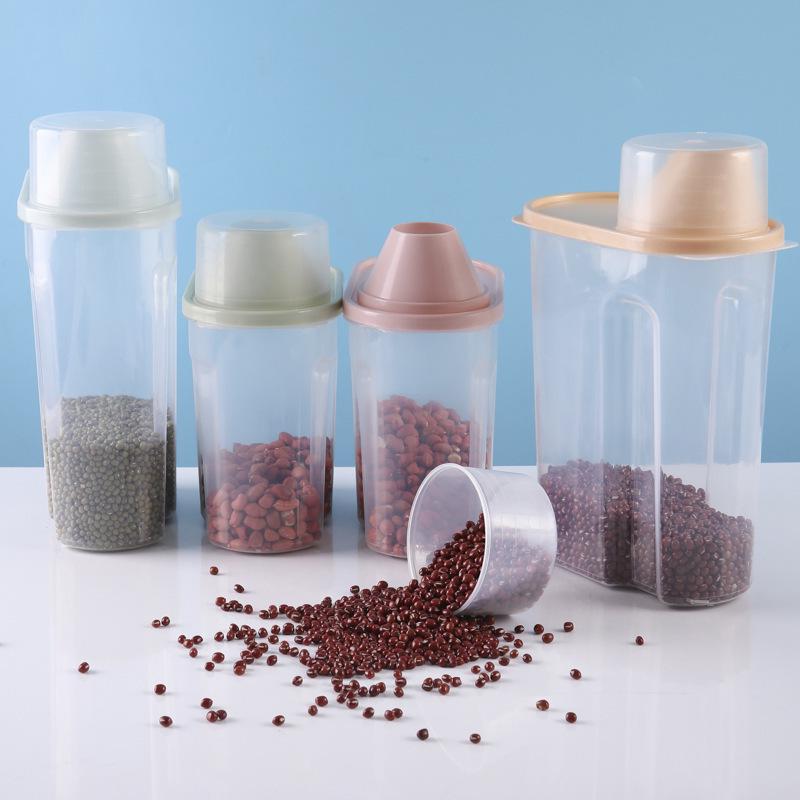 Clear Plastic Food Storage Jar for Grains, Cereal, Rice, and Pet Food 1.9L Small