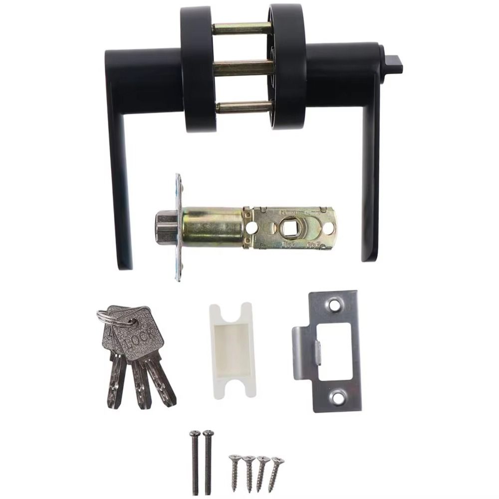 1Set Aluminum Alloy Knob Lock Three-Pole Spherical Keyed Locks Durable Door Handle Lock
