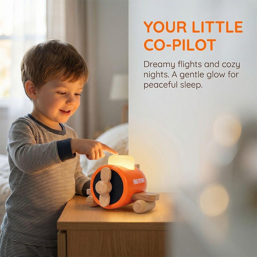 LED Light Airplane Night Light Color Changing Three Modes Rechargeable Night Light Airplane Shape Stepless Dimming